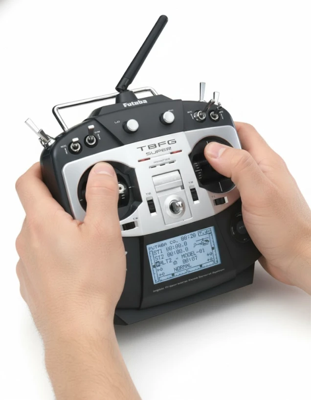 A simple RC controller used to operate the aerial advertising platform.