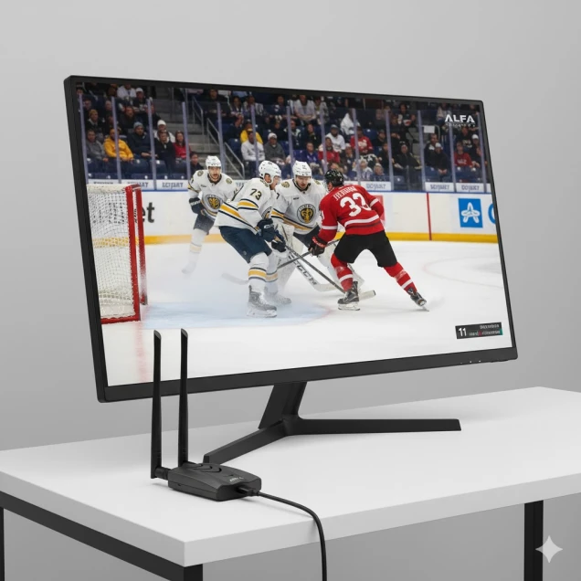 A drone with a video screen demonstrating long-range transmission for a flying billboard.